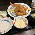 ときわ食堂 - ミックスフライ定食（タルタル＋120円也）