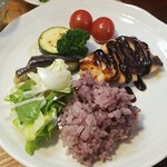 キッチン ブルー グローブ - ご飯、サラダ乗せ