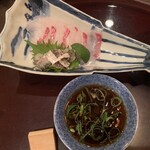 Nihon Ryouri Okada - 天然真鯛のお刺身と、皮の湯引き