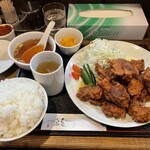 レバニラ定食 kei楽 - 庄内豚レバーから揚げ定食