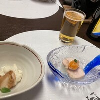 名古屋コーチン・旬菜 一鳳 金山本店 - 胸肉の燻製と、かぶの甘酢漬けと胸肉の白ワイン蒸し