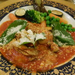 レストラン山水 - 生かき（広島産）のトマト煮込みペコリーノロマーノチーズ添