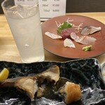 Shukou Hanashiya - お刺身盛り　銀鱈　レモンサワー