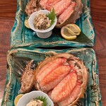 旬菜魚 藍 - 身と味噌がぱんぱんに詰まった毛蟹～。堪らない美味しさ～。