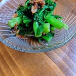 韓式涼拌櫻蝦和油菜花