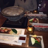 飛騨牛一頭家 馬喰一代 銀座 - ほうば味噌の陶盤焼、お肉は柔らかいです