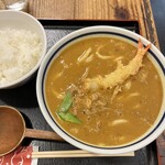 Umugi - 海老天カレーうどん、ご飯