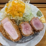 とんかつ 牡丹 - 牡丹定食(ロースひれ合盛)