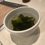 焼肉・韓国料理 KollaBo - 【2024.3.5(火)】日替わりランチ（火）「石焼ビビンバ定食（並盛）1,000円→900円」のスープ