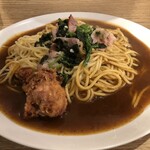 あんかけスパゲティの店 ユウゼン - ポパイ（900円）、1.5倍（+150円）、唐揚げ1個（+100円）