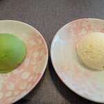 にぎりの徳兵衛 - 抹茶アイス　バニラアイス