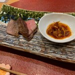 懐石 古都 - 鹿児島牛まくら炭火焼き、食べるかぼすポン酢