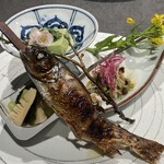 旅籠 香乃蔵 - 前菜　山女魚の塩焼他3品