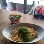 Cafe&dining GUDENE - ランチ:いか、きのこ、大葉の和風たらこパスタ