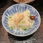 草庵 鍋島 - 真珠貝の柱とムカゴの炊き立てご飯