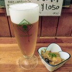 Oshokujidokoro Hamamatsuya - 生ビール～ハートランド～【グラス】とお通し