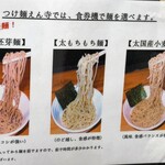 つけ麺 えん寺 - 麺の種類