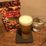 麹町いづみや しろ - あがりビール・あげ塩いかあられ