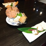 やっちろ - ゆで　ウチワエビの辛子マヨネーズゾエ　普段はマヨネーズ齒使わないけどこれは美味しかったです　頭の部分も゙意外と可食部分が有り伊勢海老と蟹のイイトコロ取りな感じです。因みに辛子マヨネーズだけでもいけます