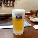 京祇園ねぎ焼 粉 - 生ビール 700円