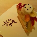 カフェ コムサ - パンダのショートケーキ　1,500円