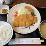 山喜 - トンカツ定食850円+カキフライ1個120円