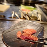 ステーキ 鉄板焼き Teppan&grill R - 京都牛サーロインの口溶け