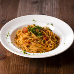 Lamb spicy ragout spaghetti