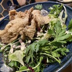 丸鶏料理と濃厚水炊き鍋 鳥肌 - シーザーサラダ