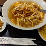 福盈門 - 週替りランチB.叉焼葱つゆそば+半チャーハン定食930円ザーサイ、デザート付き