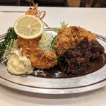 レストラン桂 - 有頭海老フライ＋豚ヒレ肉カツレツ