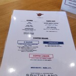 SOUTHLAND 南地 - メニューのオモテ