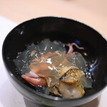 うを徳 - "鮑魚（あはび）"＋《越中滑川（なめりかは）》"螢烏賊（ほかるいか）"