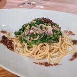 リストランテ ピノキオ - 河豚の糠漬け入り。メインの後に次のパスタの話になるのですが、覚悟は良いかみたいな雰囲気なんですよ。