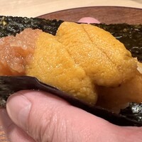 赤坂 鮨大谷 - 海老のフリット
                    雲丹、トマト、ポン酢