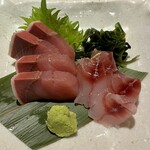 Sushi Kusabiya - 糸よりの昆布〆と寒鰤