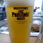 おお蔵 - まずは何時ものように生ビールから。このお店はプレミアムモルツなんですよ。