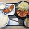 Matsuno ya - オニオンバターソースのポークフライドステーキ定食（１枚；ご飯特盛り）＆ 単品ささみかつ（１枚）