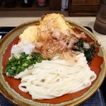 本格派博多うどん はし田たい吉 - かしわ天ぶっかけ