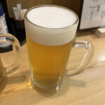 居酒屋 丸仙 - 生ビール　ちゃんと機械洗浄してる美味しさ