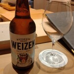すしやのたい悟 - 八海山の、ビール。ヴァイセン