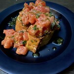 2 pieces of chunky tomato bruschetta