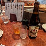 237727010 - 瓶ビールとうぐいすどまりで乾杯。