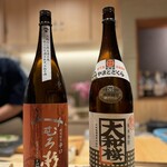 すしやのたい悟 - ２杯目は、芋焼酎大和桜を　２人は日本酒みむろ杉
