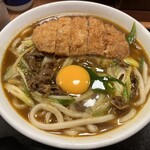 得得うどん - だし割りカツカレーうどん2玉に生玉子¥1230