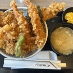 Nihombashi Tendon Kaneko Hannosuke - 江戸前天丼 味噌汁セット1650円