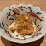 鮨 龍次郎 - あん肝のペーストと干し芋