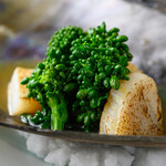 旬菜魚 藍 - 平貝と菜の花の辛子和えは春の香り