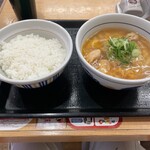 なか卯 - けいらんうどん並590円+ごはん大盛210円-クーポン50円
            計750円