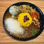 ホールスパイスカレー恵比寿青藍 - スパイシーチキンカレーZ定食小＋春菊ポテトサラダ、チーズ